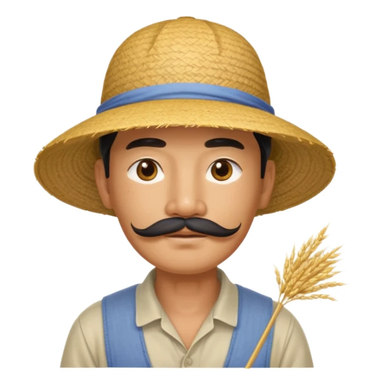 rice farmer with a chinese mustache sticker