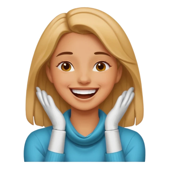 Girl hands around neck laughing  sticker