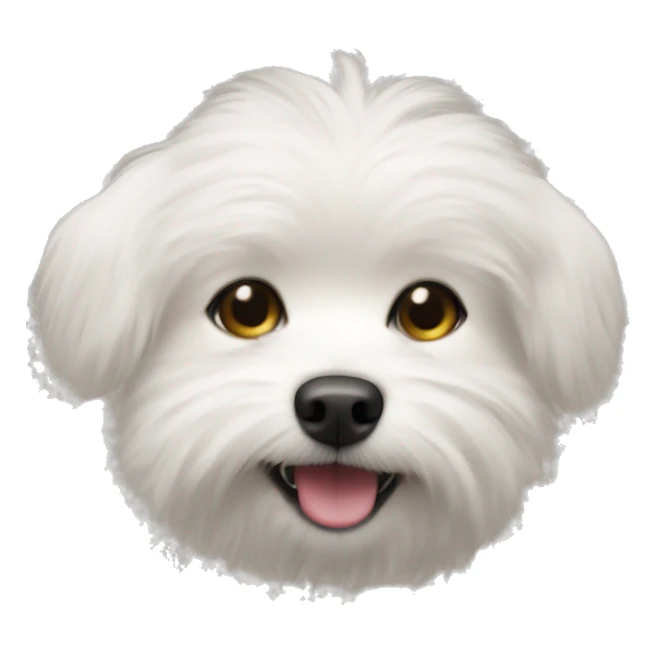 A tiny white dog with lots of fur sticker