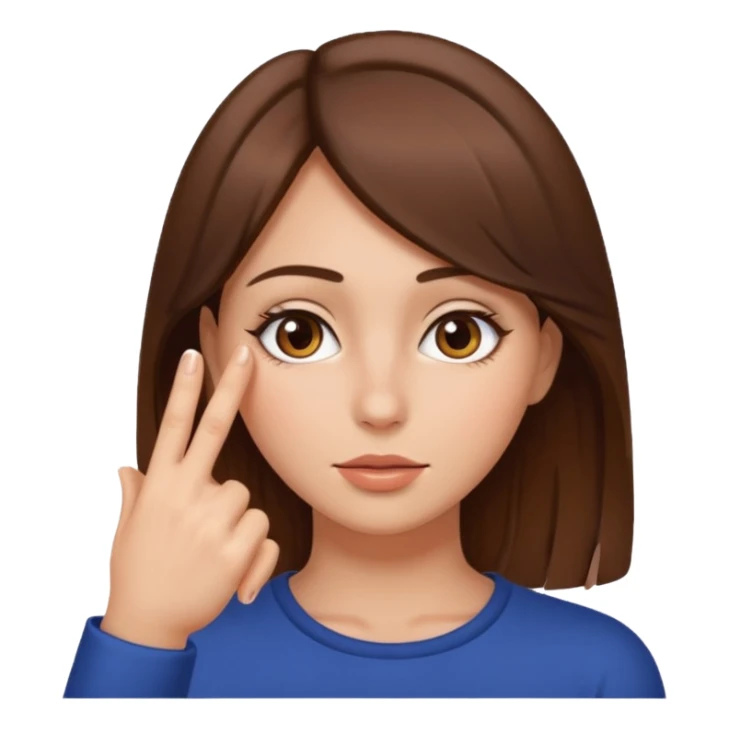 Mulher tampando o rosto,mas tirando um dedo e olhando sticker