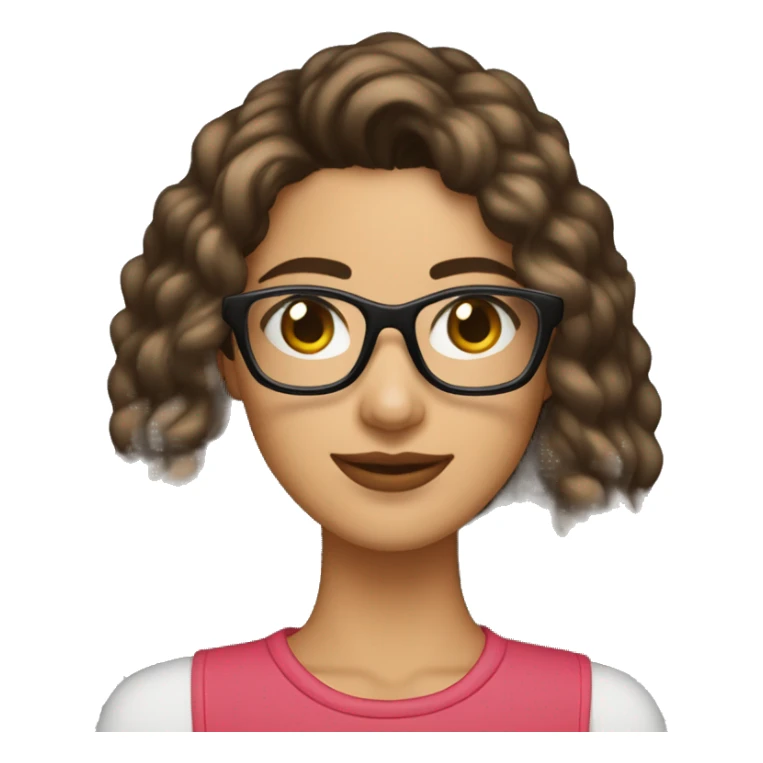 joven morena con lentes con ordenador sticker