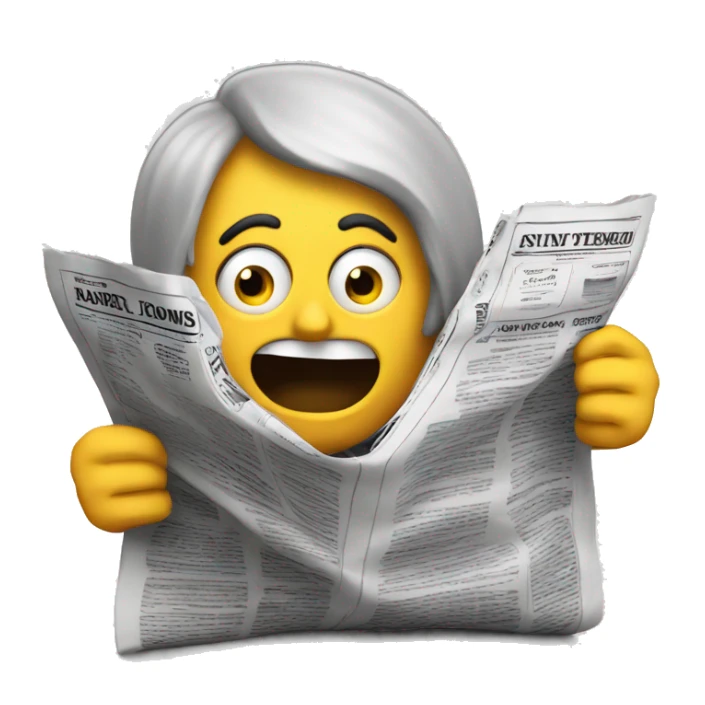person reading shocked the newspaper sticker