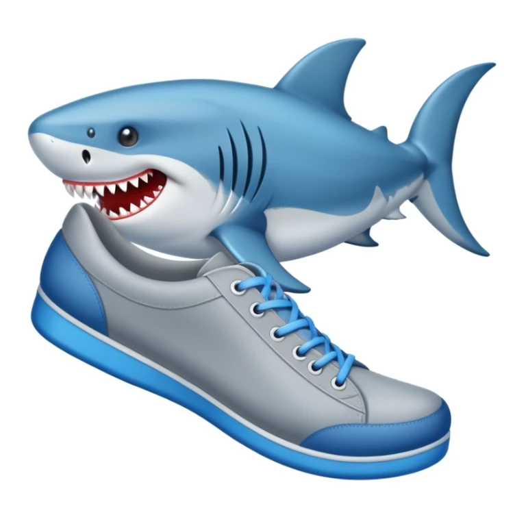 Un tiburón con zapatos azules sticker