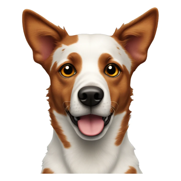 Red heeler dog with brown spot on left eye sticker