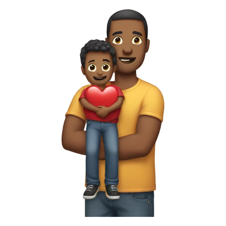 Father holds his  big heart in his arm sticker