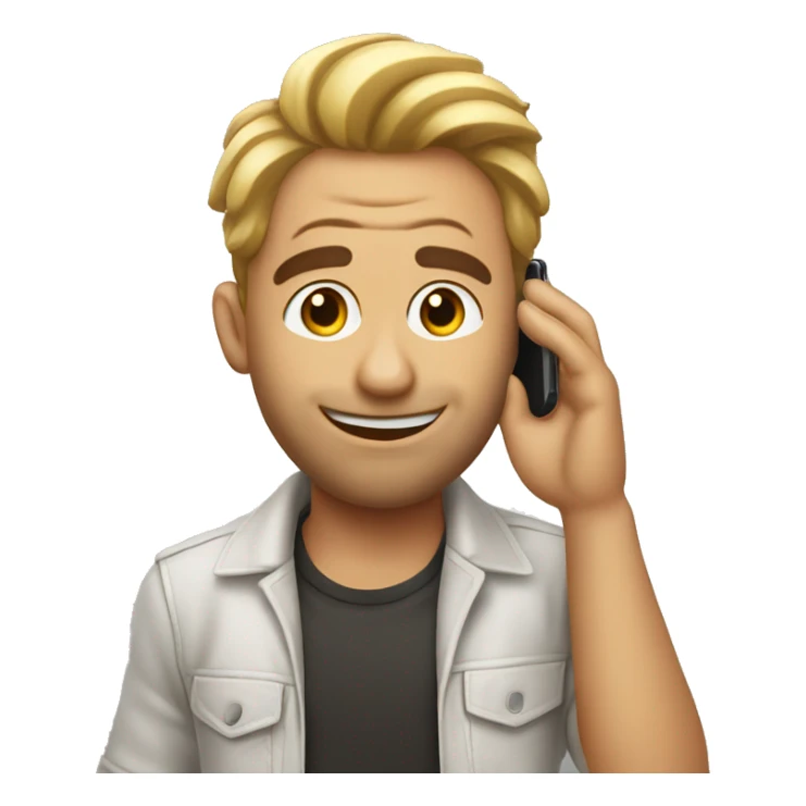 hermosa chico hablando por celular sticker