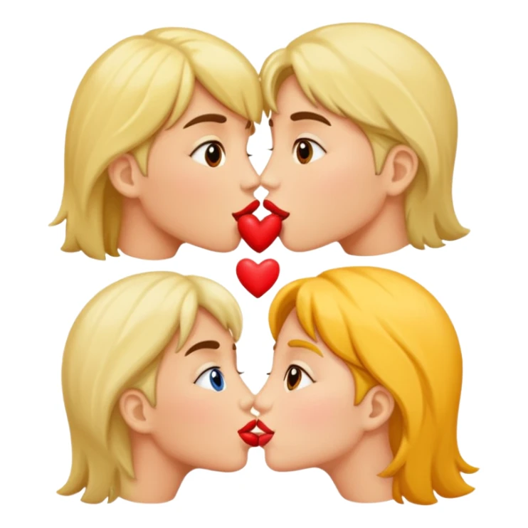 Make me an image of kissing 5 kisses sticker