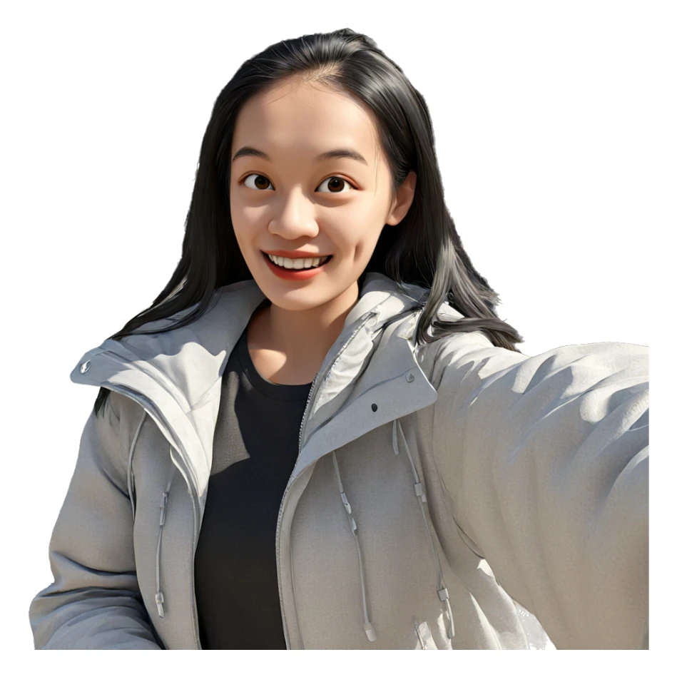 smiling girl in nature sticker