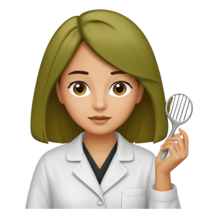 mujer peinandose en la peluqueria sticker