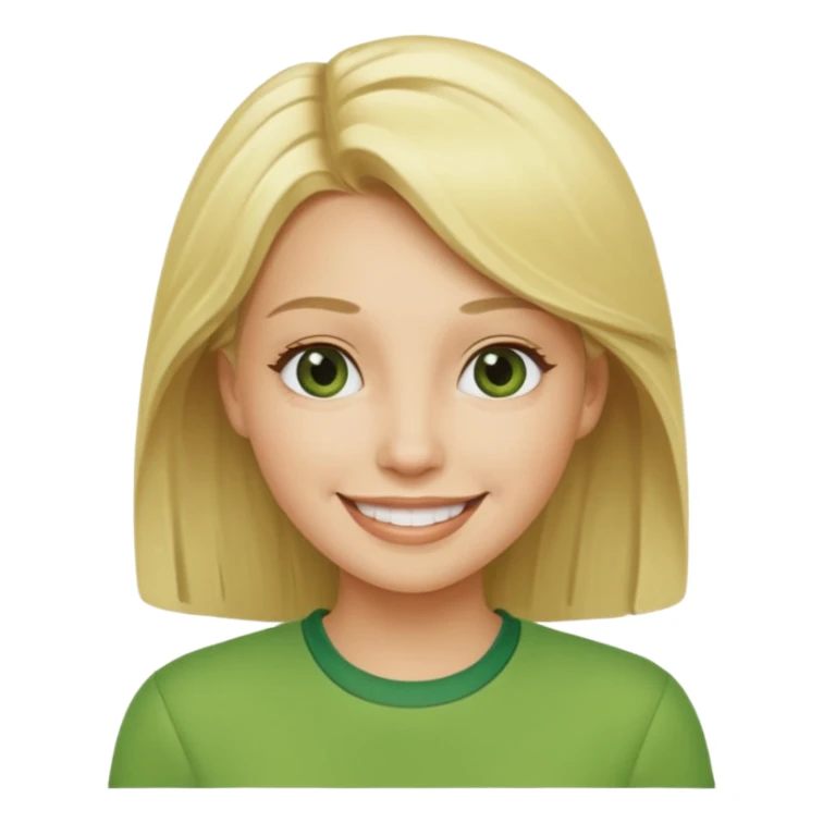 blonde women with green clothes sticker