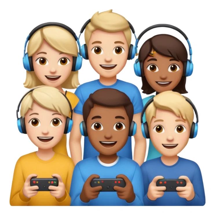 group of friends gaming together sticker