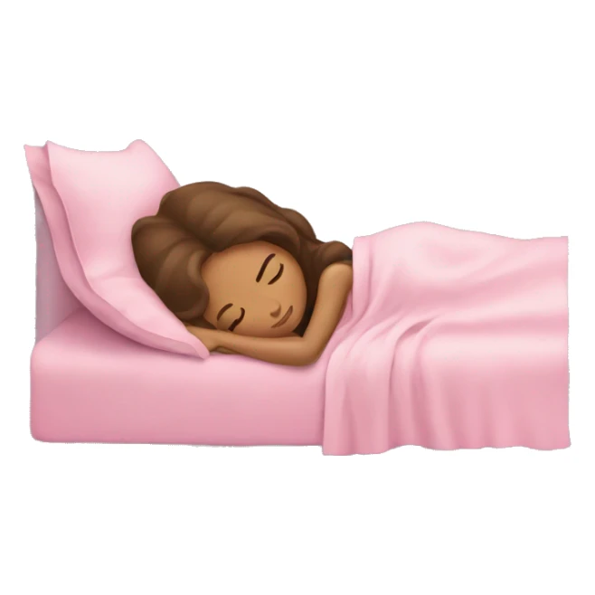 With girl with brown hair sleeping in pink sheets sticker