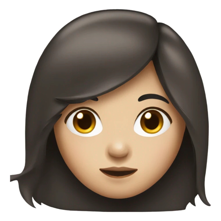 Asian girl with long dark brown hair  sticker