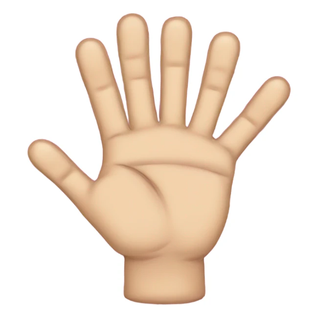 A hand with 5 fingers: the thumb, index finger, and pinky extended, while the middle and ring fingers are folded down sticker
