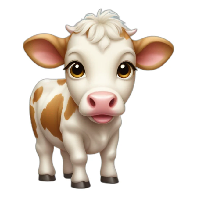 baby cow with tongue out sticker
