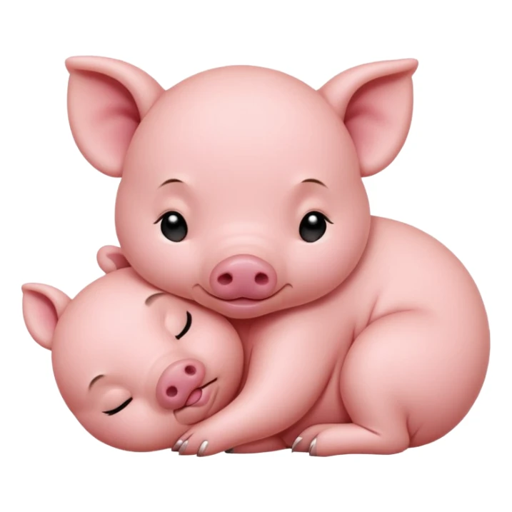 Sleeping Piglet – tiny pink pig curled up, eyes closed sticker