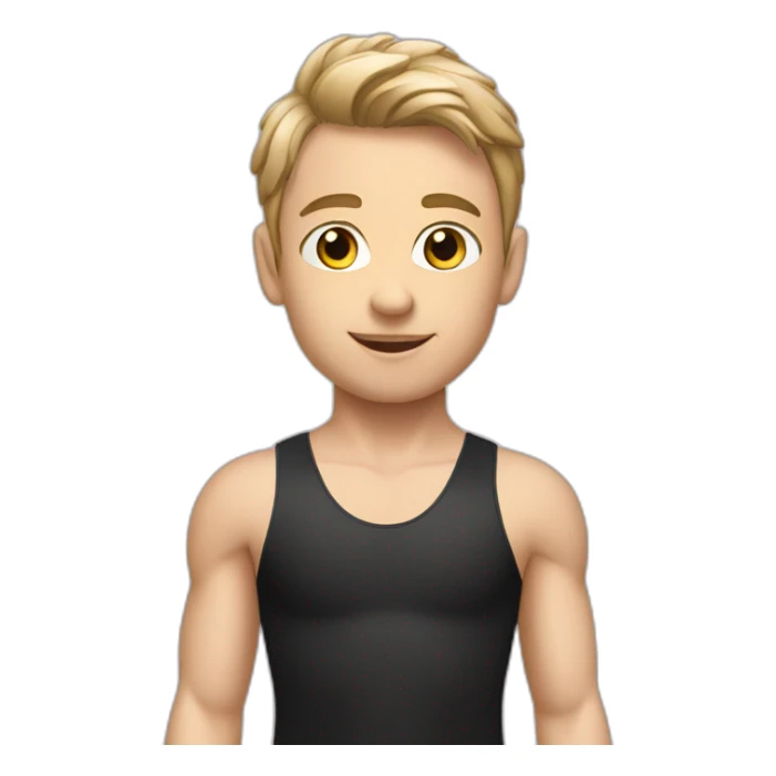 sporty European boy in gymnast leotard sticker