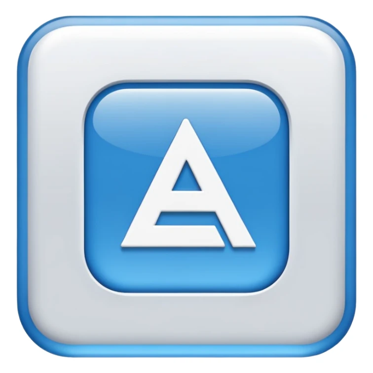 A flat vector emoji icon representing translation between Arabic and Spanish. Two overlapping squares: the front square is blue with a white letter 'A', the back square is light gray with the white Arabic letter 'ع' (Ain). Minimalist design, rounded corners, high quality, white background. sticker