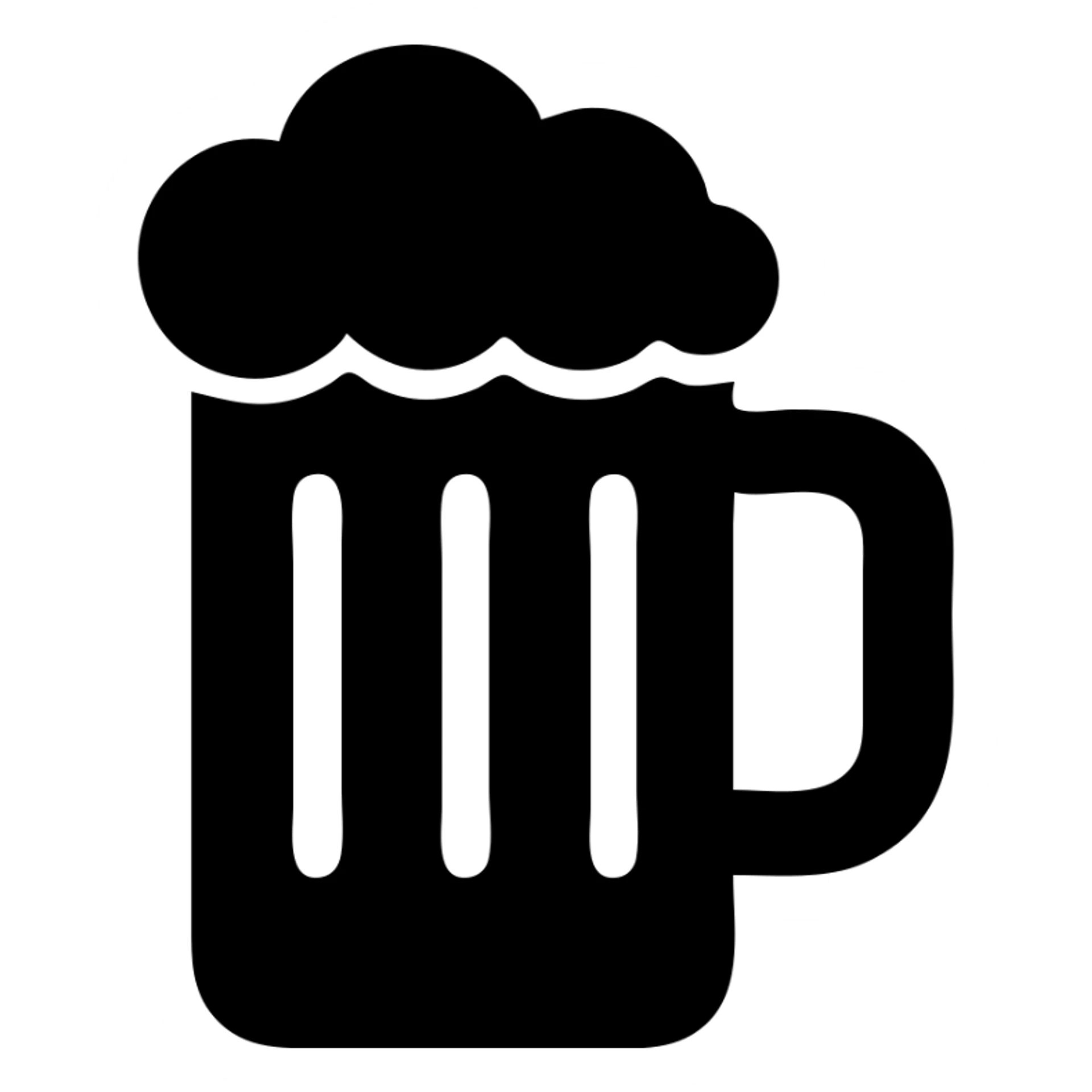 beer icon, simple and bold, minimal details, clear silhouette, suitable for app icon sticker