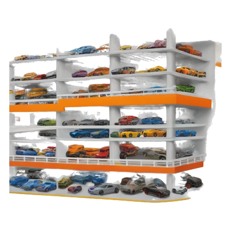 Multi-story garage for capacity 500 hot wheels cars. sticker