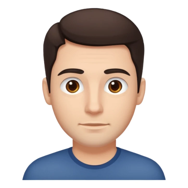 White guy, no beard, dark brown hair and eyes sticker