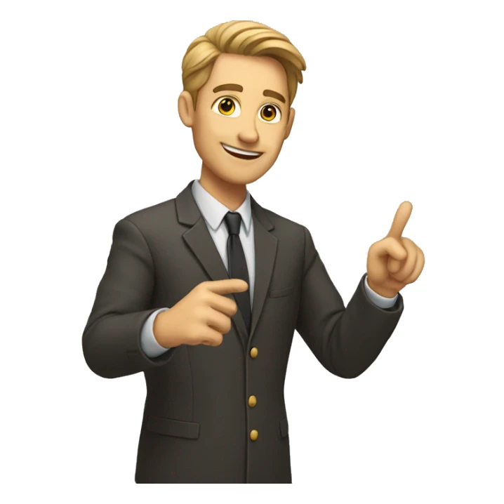 male teacher pointing at you sticker