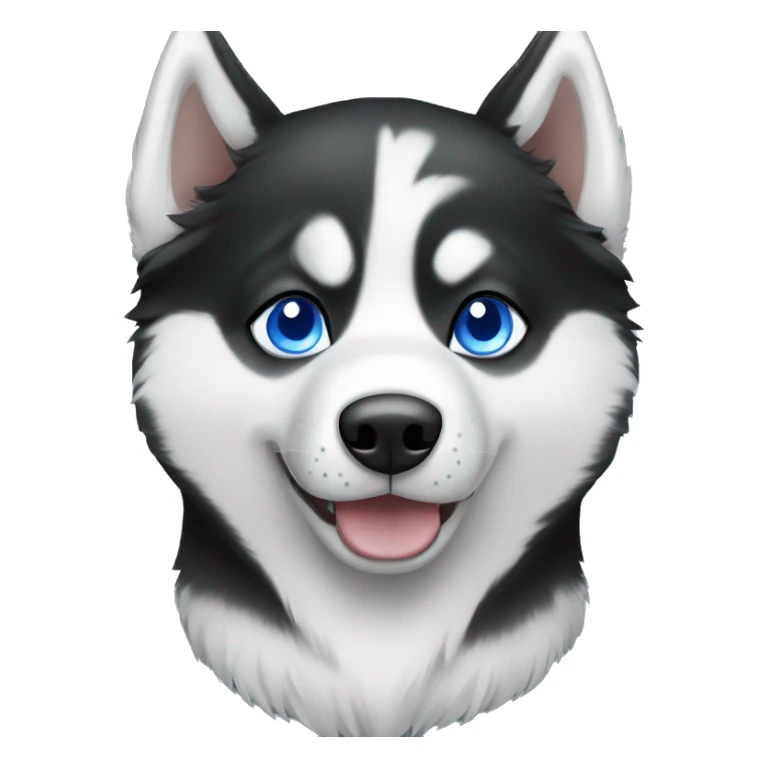Black and white Siberian husky with blue eyes sticker