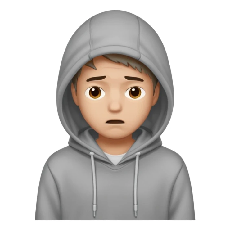 mach mir einen gestressten jungen typen in hoodie der nicht glücklihc aussieht sticker