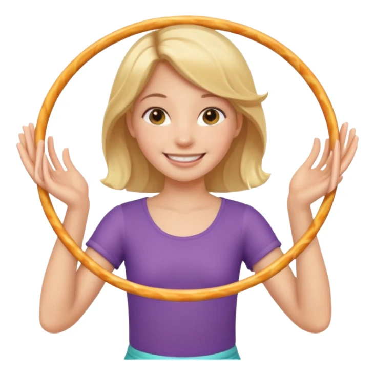 2 hula hoops with girl sticker