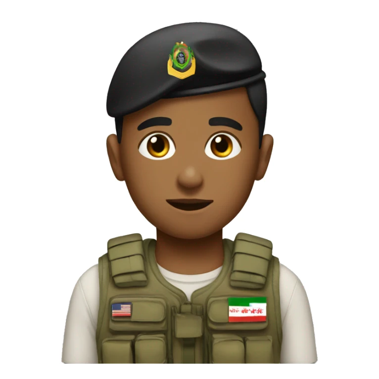 Iraq boy with a military vest sticker