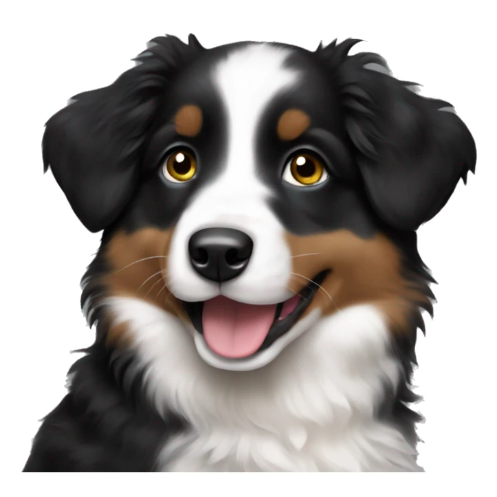 black tri australian shepherd puppy sticker