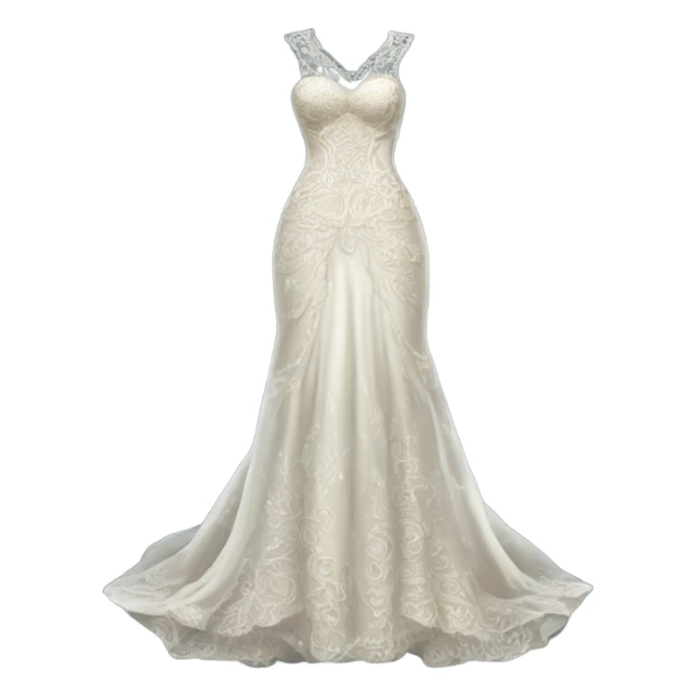 Hyper Realistic ornate boho Wedding dress displays  sticker