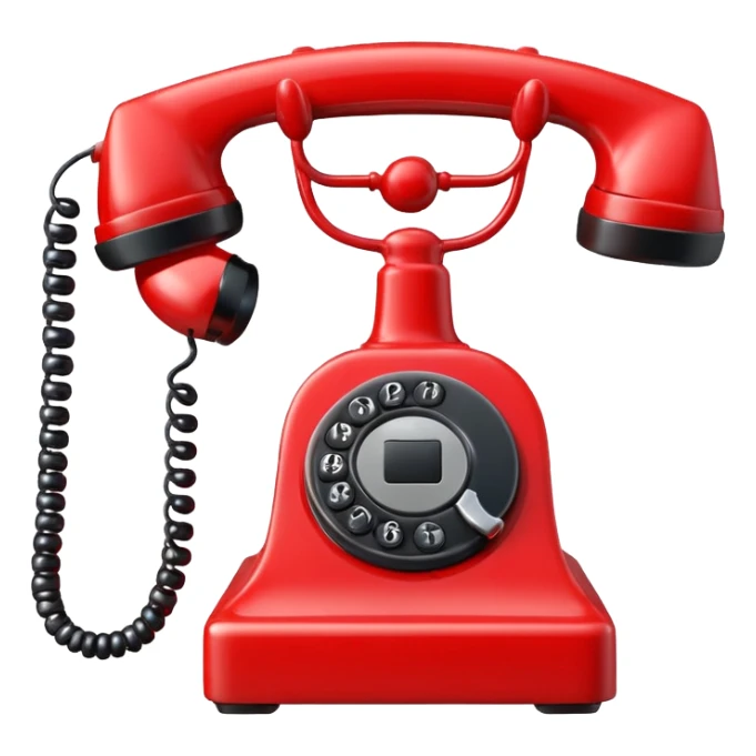 telephone emoji, classic handset, bright red sticker