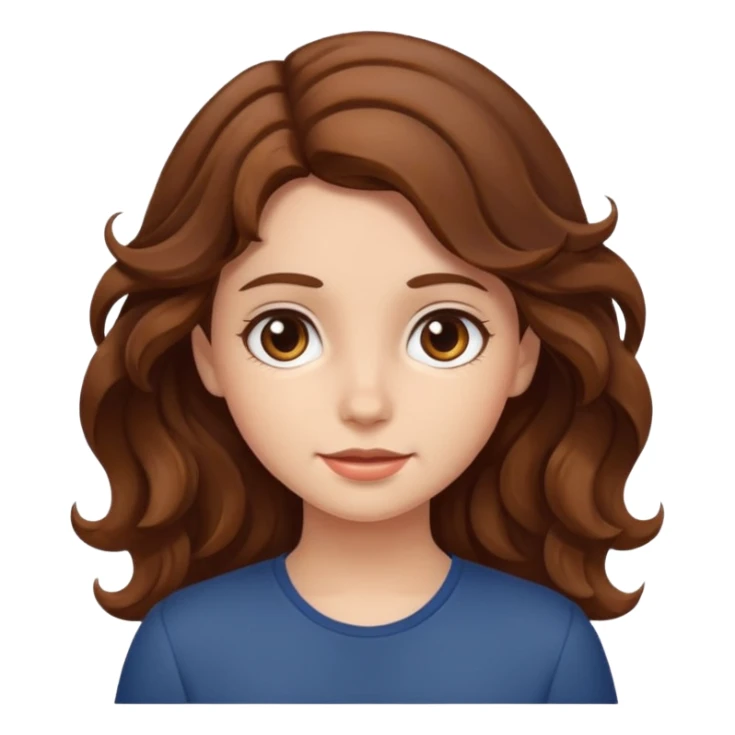 Chica de cabello castaño ondulado sticker