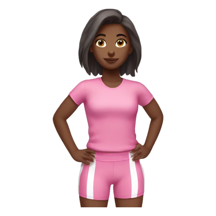 Girl in pink gym clothes sticker