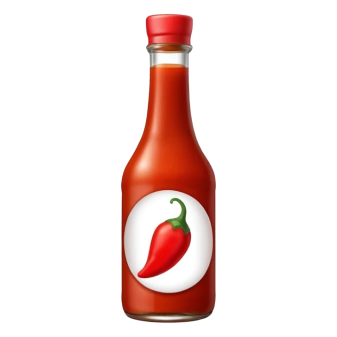 A single bottle of spicy sauce, keep it plain no branding or text sticker