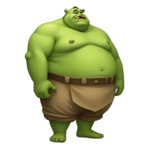 fat ogre rubbing belly sticker