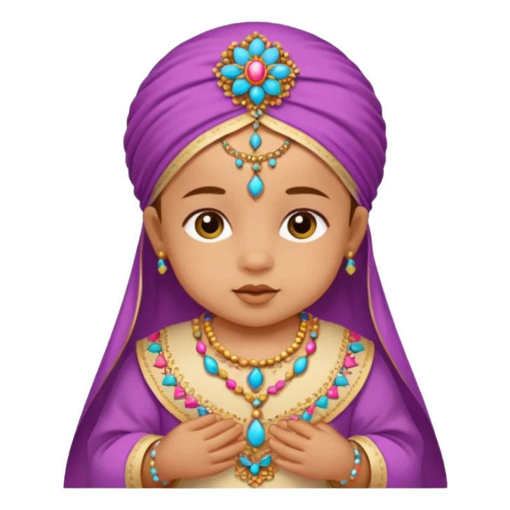  baby, dressed in colorful ghalibiya with delicate decorations sticker