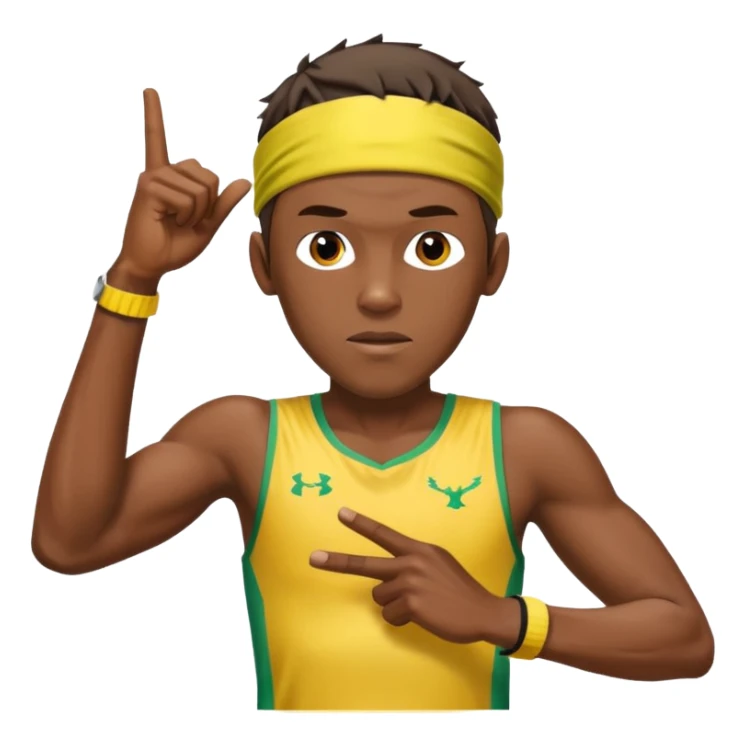 usain bolt half body with head band,half body,  sticker