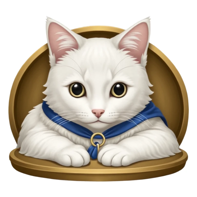 Белый кот с оленьими рогами sticker