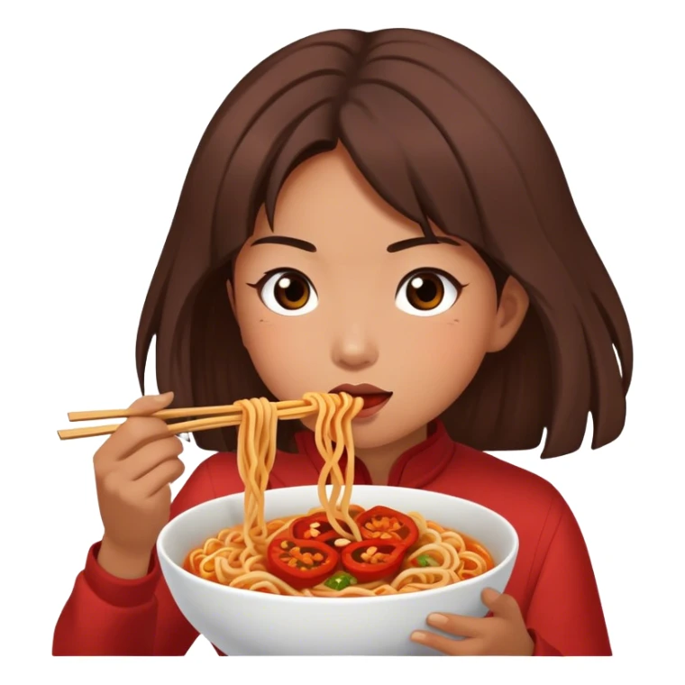 Aya nakamura eating spicy buldak noodles  sticker