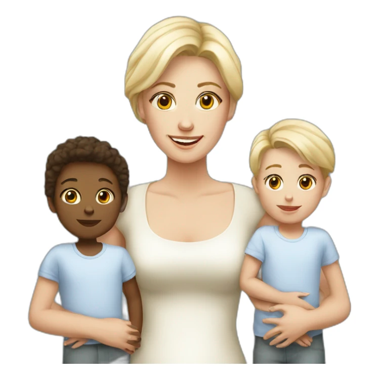 beautiful white wife with two small white children sticker