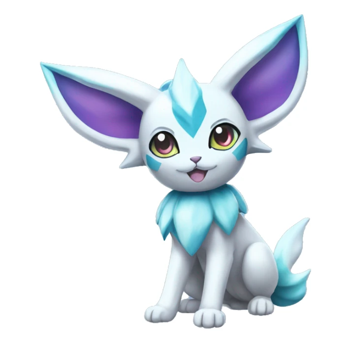 Shiny colorful Glaceon Espeon Pokémon sticker