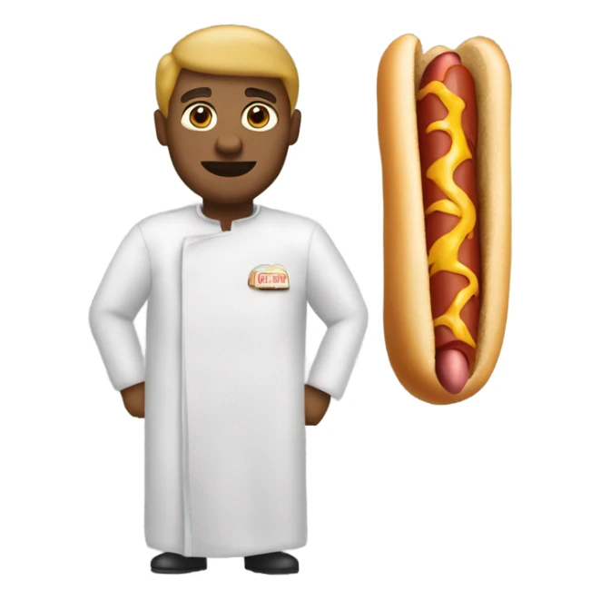 Man wearing a hotdog suit ￼ sticker