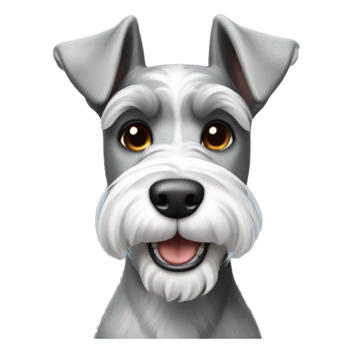 Happy gray and white schnauzer with pointy ears sticker