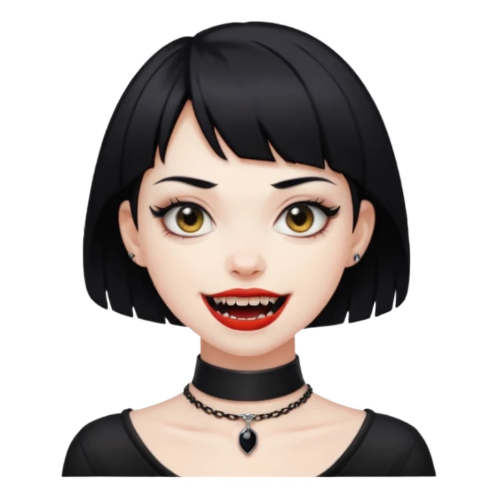 short hair vampire girl sticker
