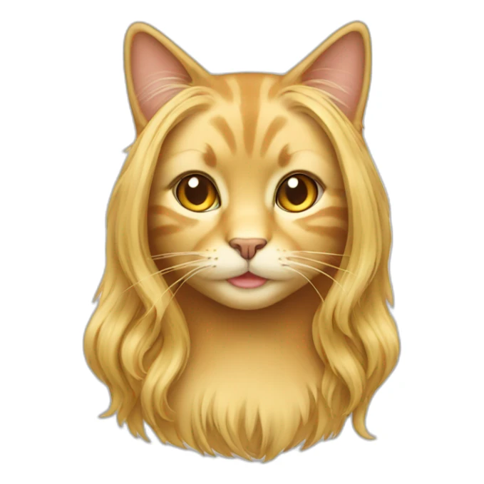 golden long haired female cat sticker