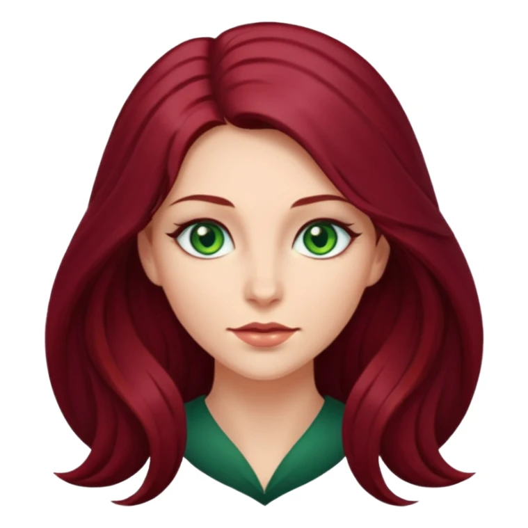 burgundy long haired woman sticker