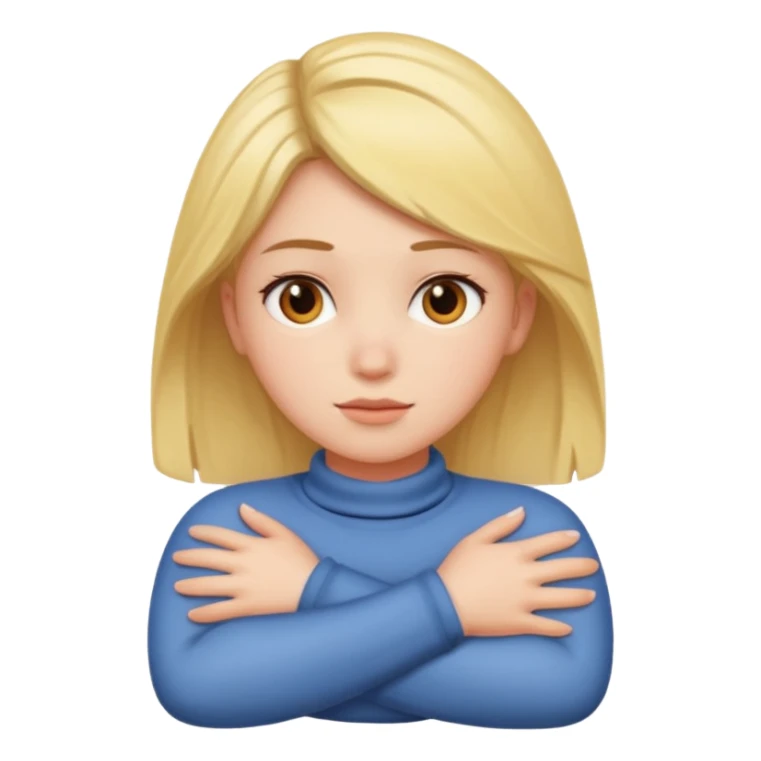 Girl crossing arms around neck sticker