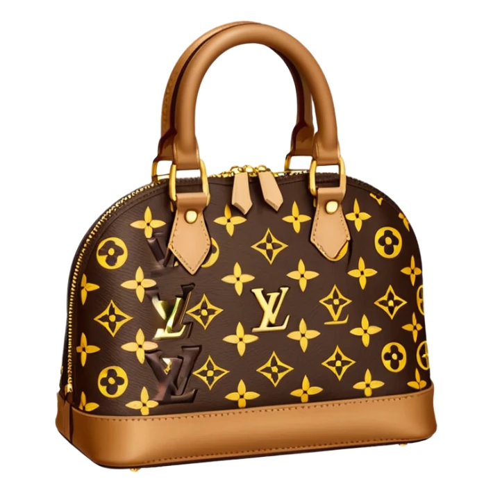 Louis Vuitton bb Alma brown bag with euros sticker